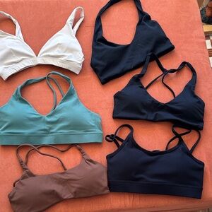 Women's active bra Set of 6 Black, White, Teal, Brown